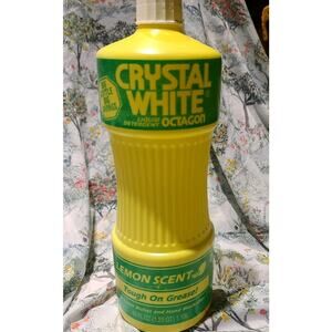 Vintage Crystal White 90% Full Liquid Detergent Octagon Lemon Dish Wash 40oz